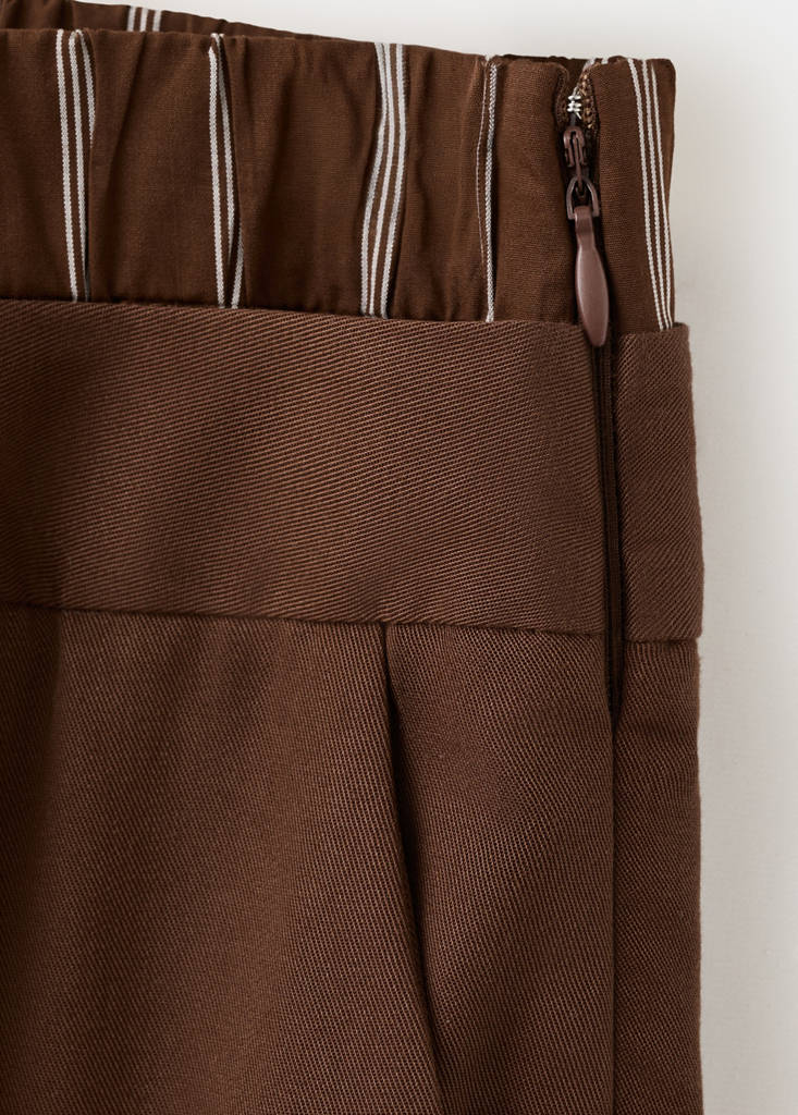 Pantalon En Lyocell Taille Combinée À Rayures