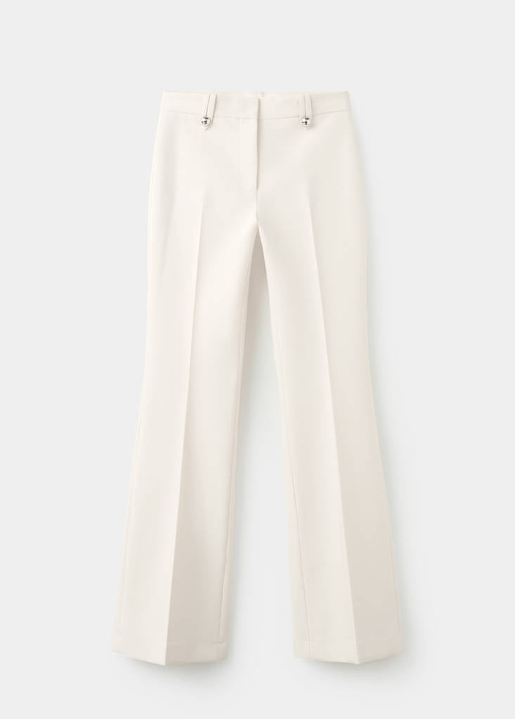 Pantalon Taille Mi-Haute Avec Passants
