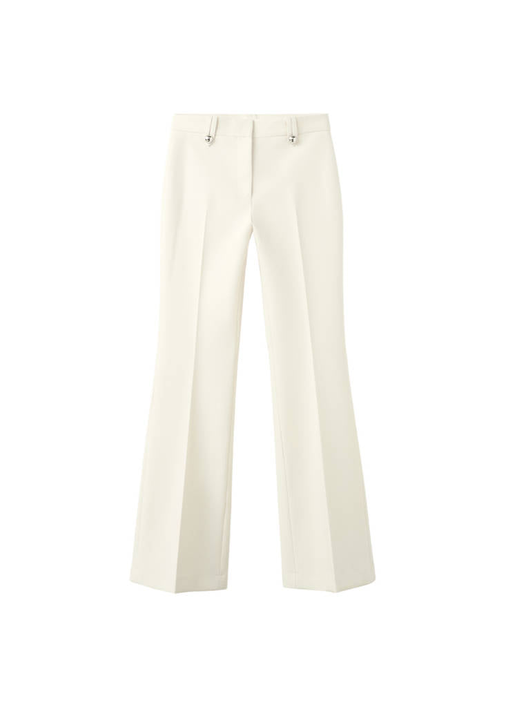 Pantalon Taille Mi-Haute Avec Passants