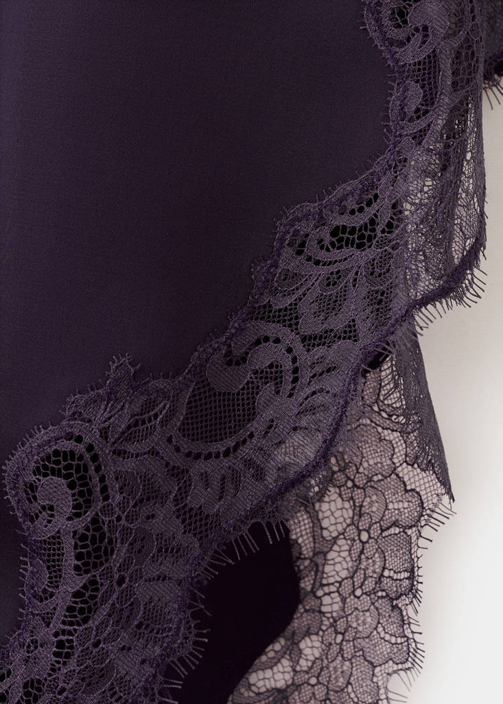 Top Satiné Dentelle Asymétrique