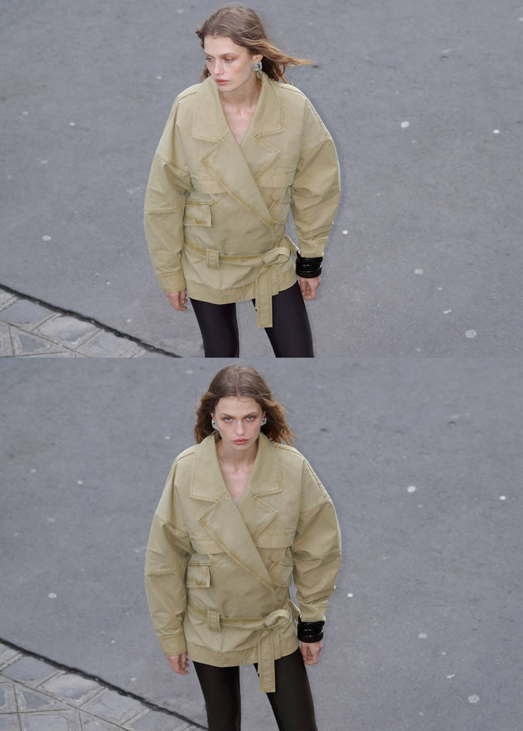 Parka À Revers Avec Ceinture