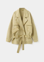 Parka À Revers Avec Ceinture