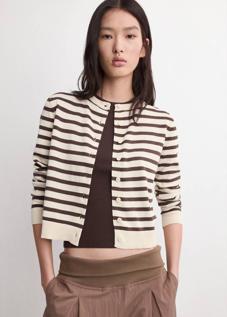 Cardigan Maille Rayures