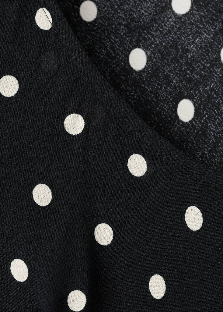 Robe À Pois À Manches Longues