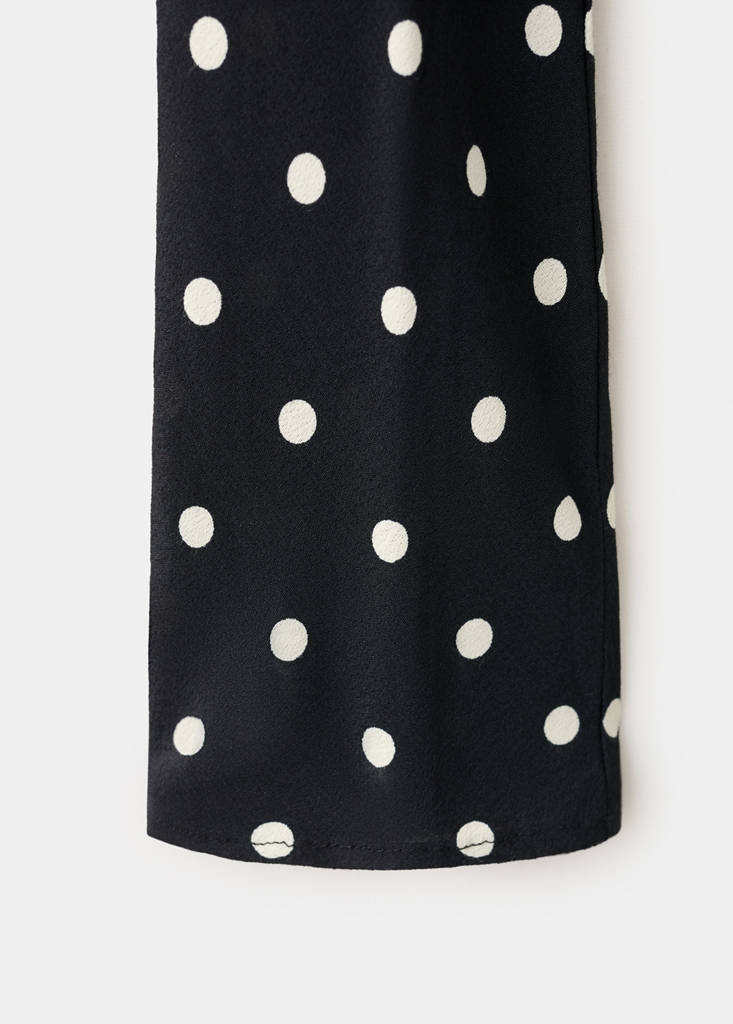Robe À Pois À Manches Longues