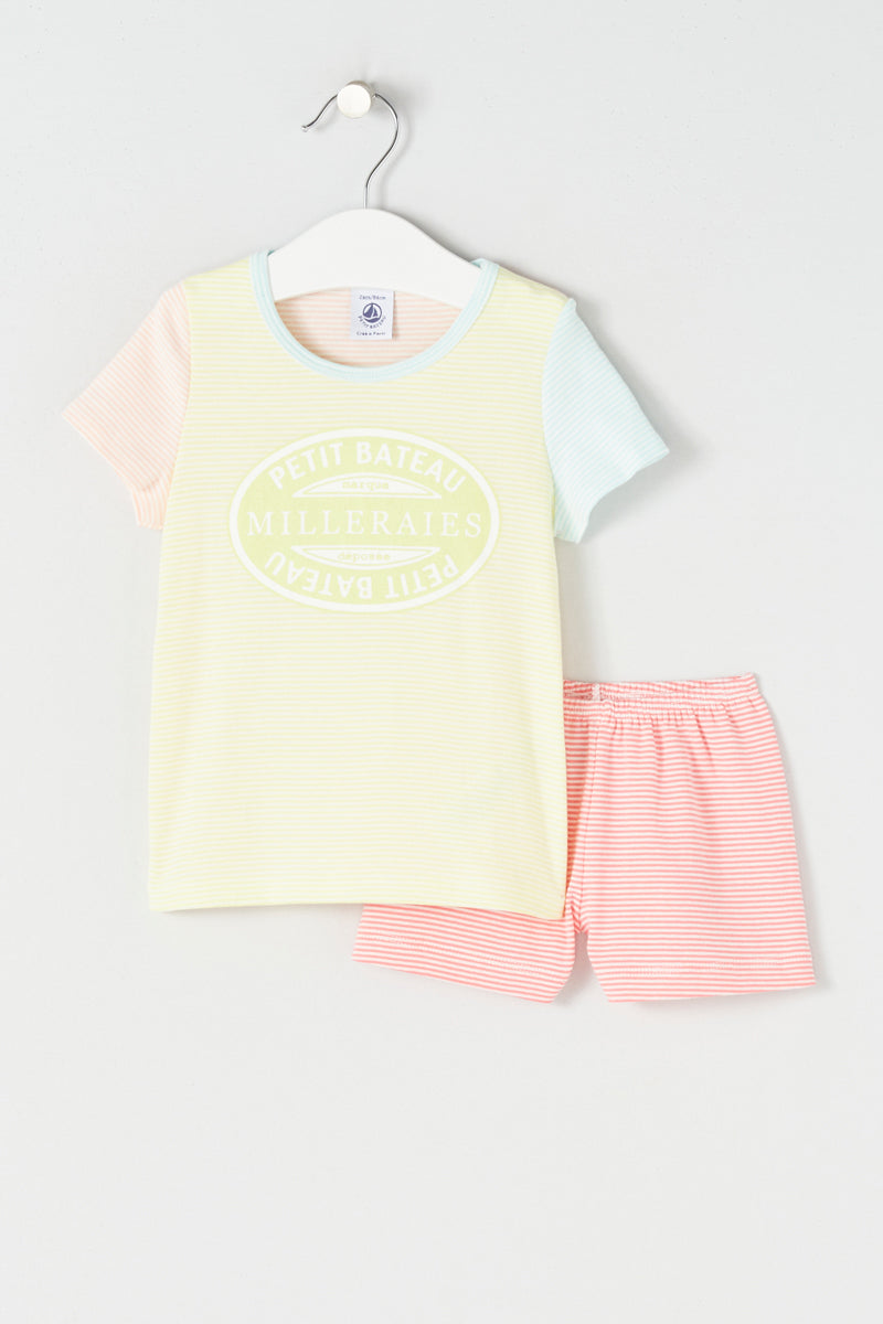 Pyjama - Pink, Yellow and Blue - Girls' Children