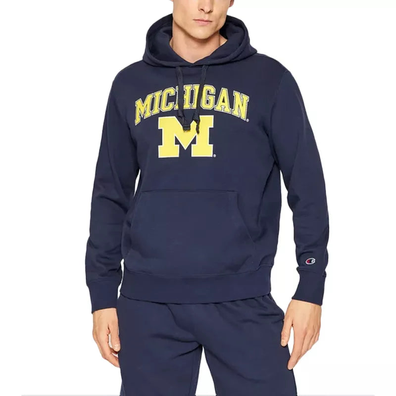 Sweat À Capuche Champion - Bleu Marine, Jaune.