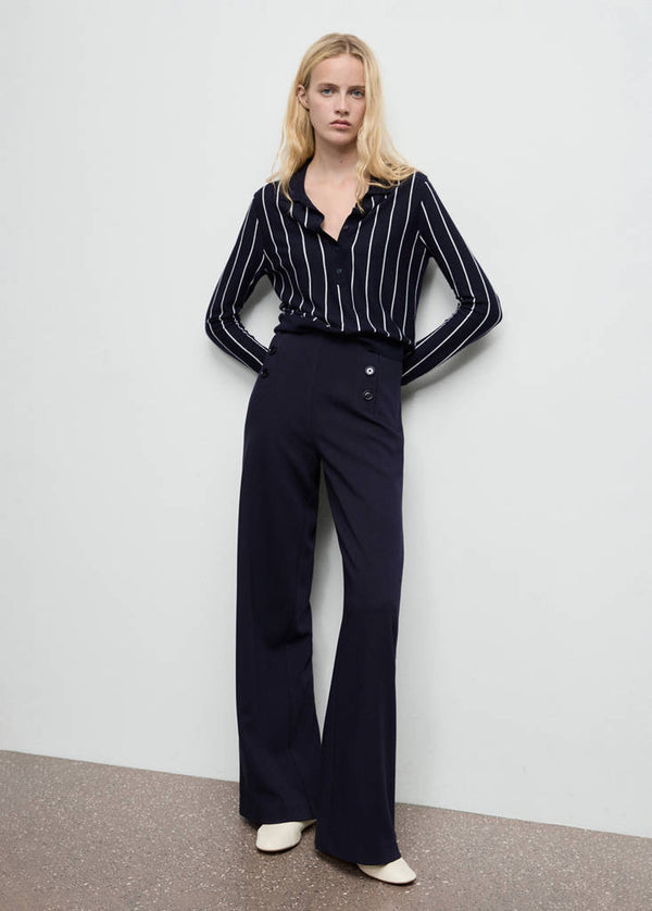Pantaloni wide leg con bottoni