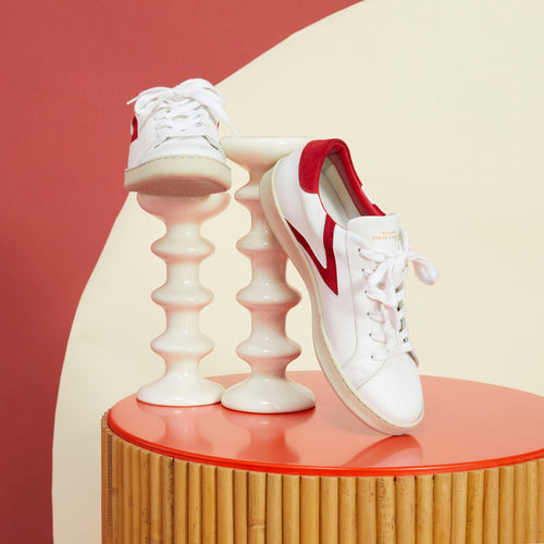 Claudia sneakers - Blanc and red