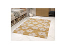 Tapis Poils Courts Suzy Motif Fleur - Jaune