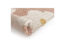 Tapis Poils Courts Suzy Motif Fleur - Rose