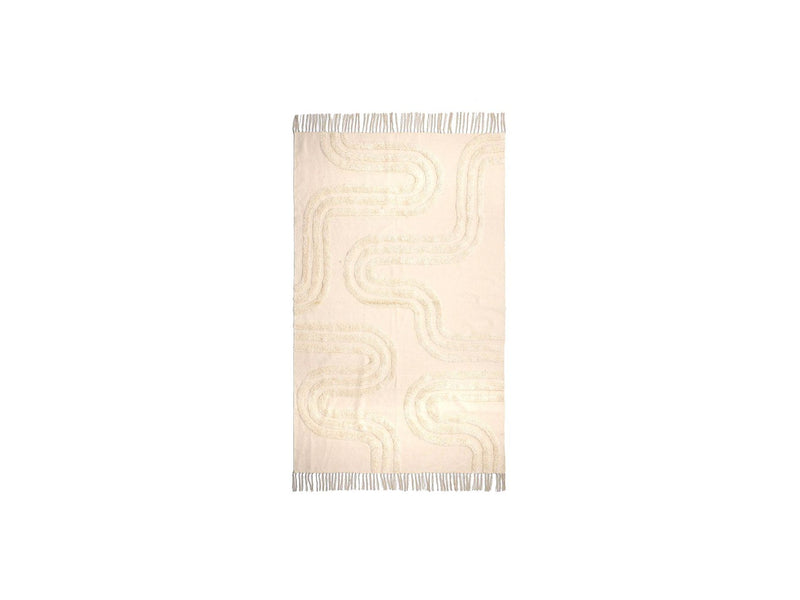 Tapis Pois Courts Sada Motif Abstrait - Crème