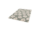 Tapis Poils Courts Suzy Motif Fleur - Bleu