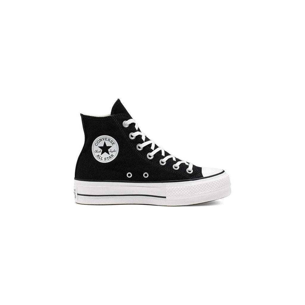 Converse Canvas All Star Lift Hi Jr Trainers - Black/White