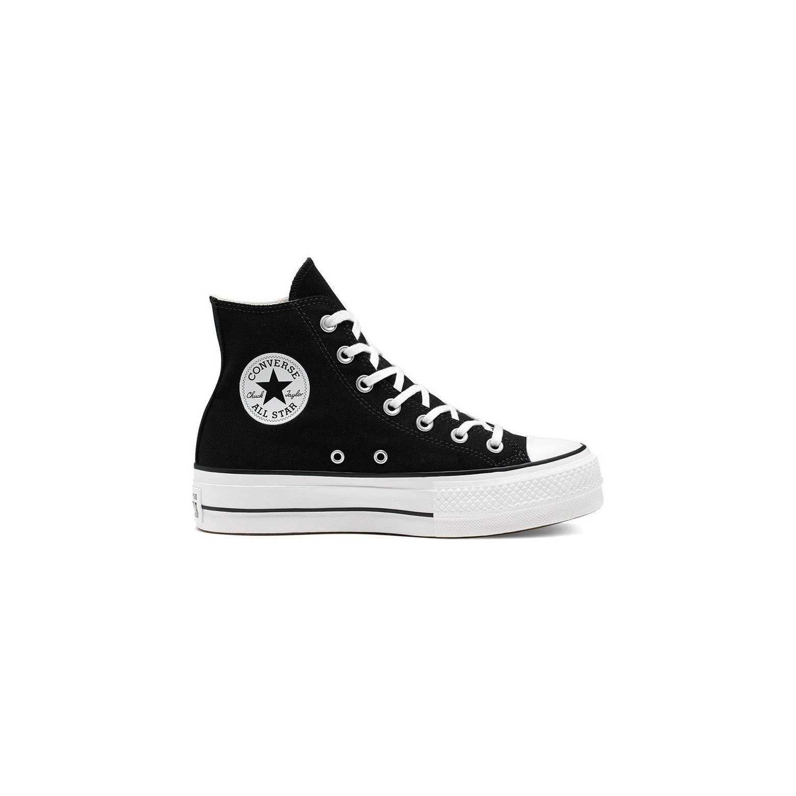 Converse Canvas All Star Lift Hi Jr Trainers - Black/White