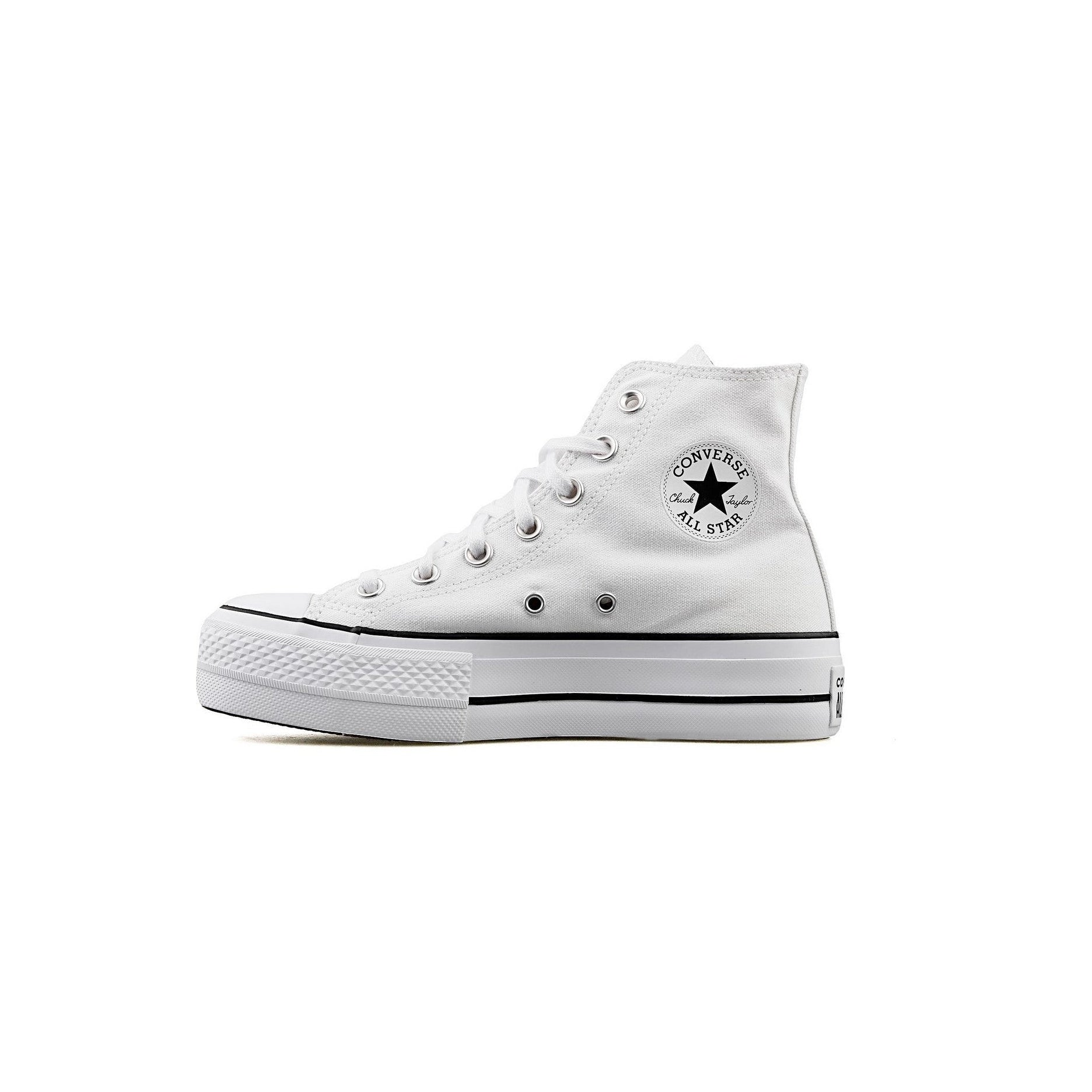 Zapatillas Converse Canvas All Star Lift Hi Jr - Blanco/Azul