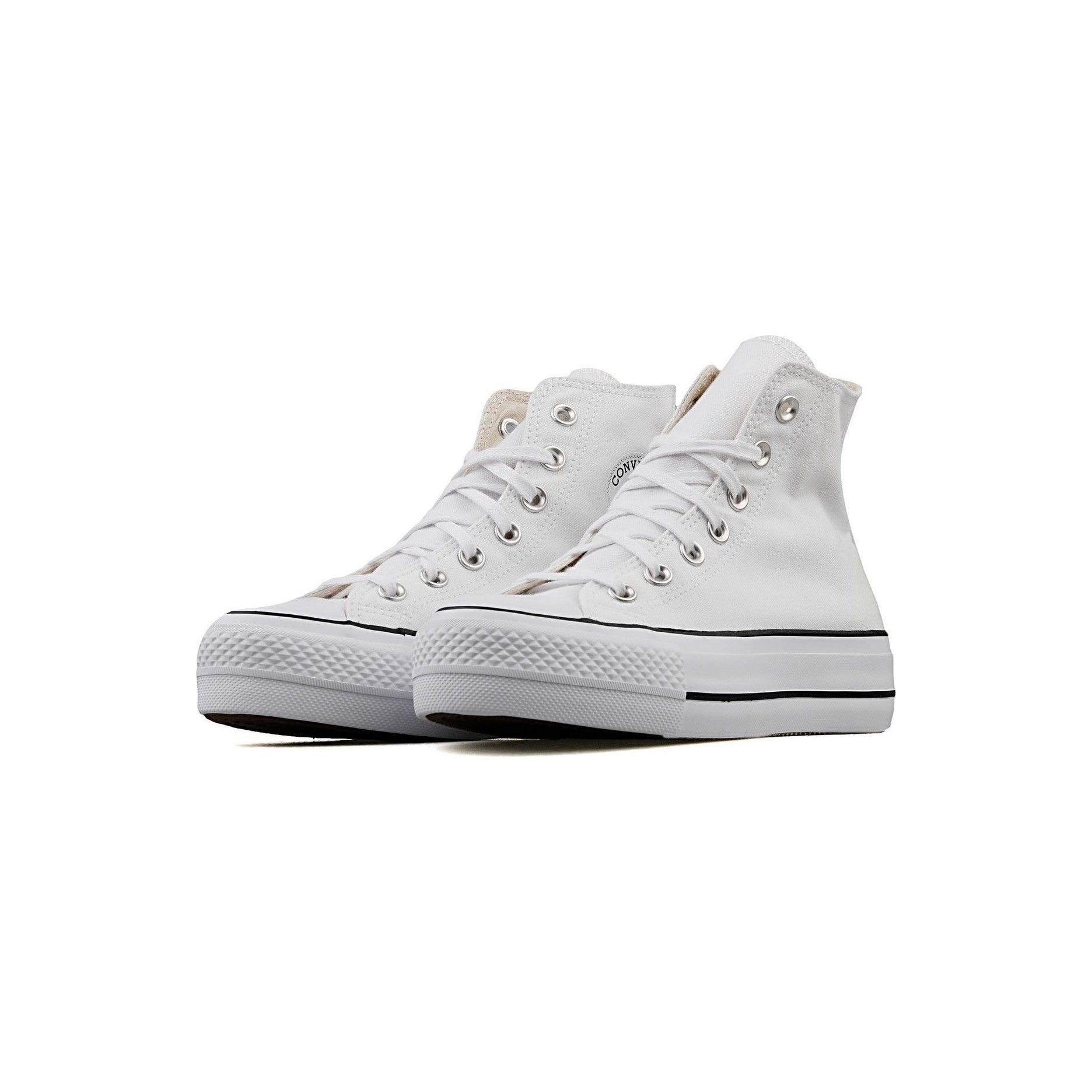 Zapatillas Converse Canvas All Star Lift Hi Jr - Blanco/Azul