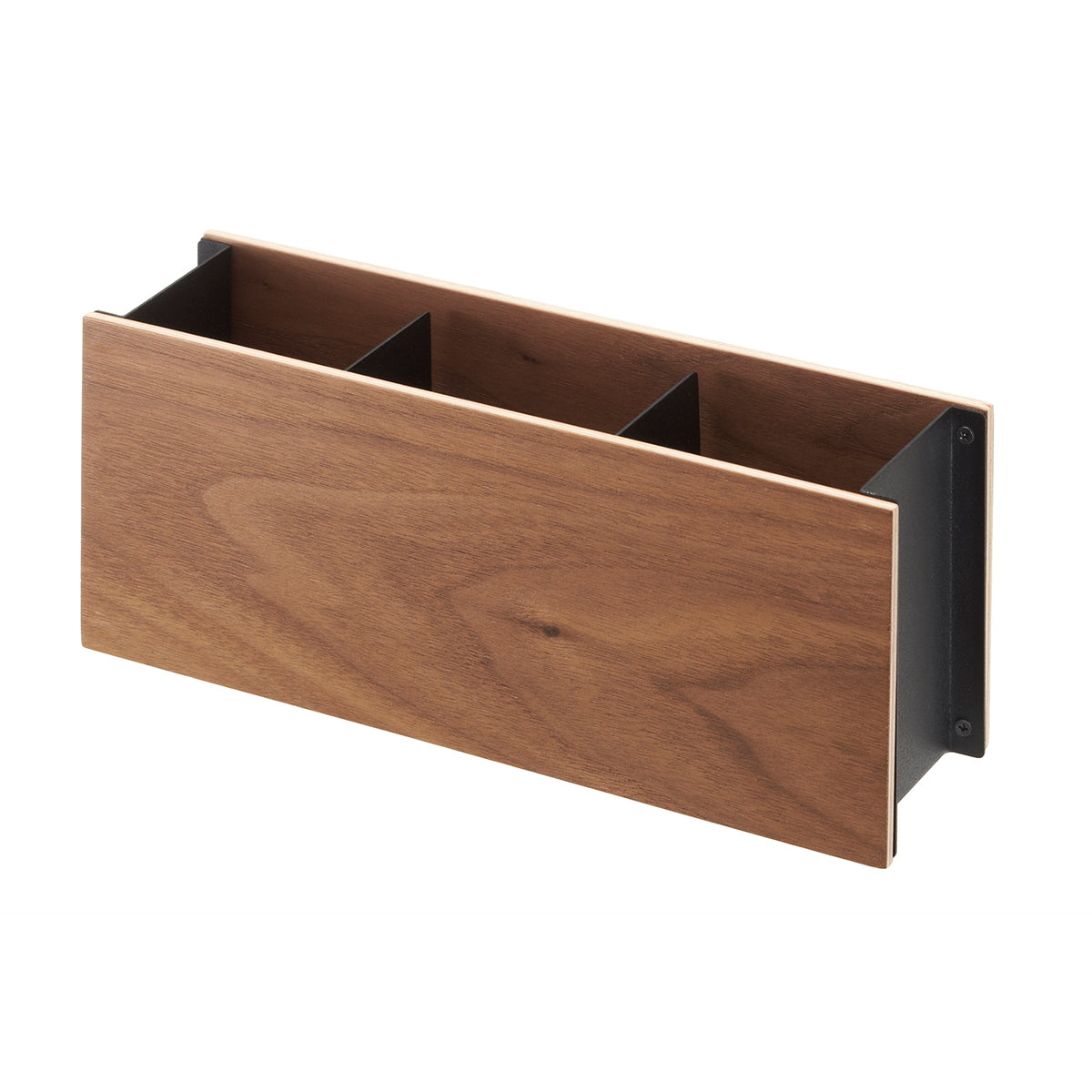 Organizzatore da scrivania Rin - Nero e legno