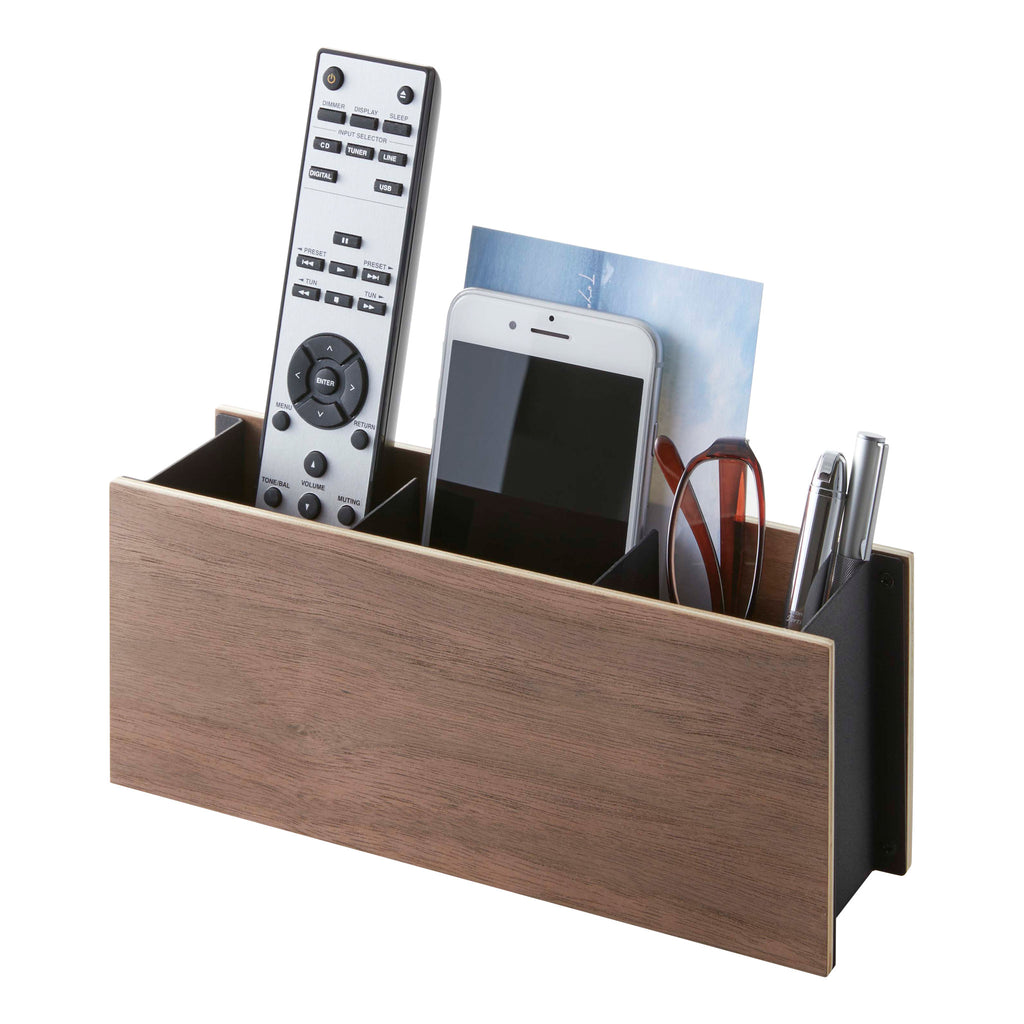 Organizzatore da scrivania Rin - Nero e legno