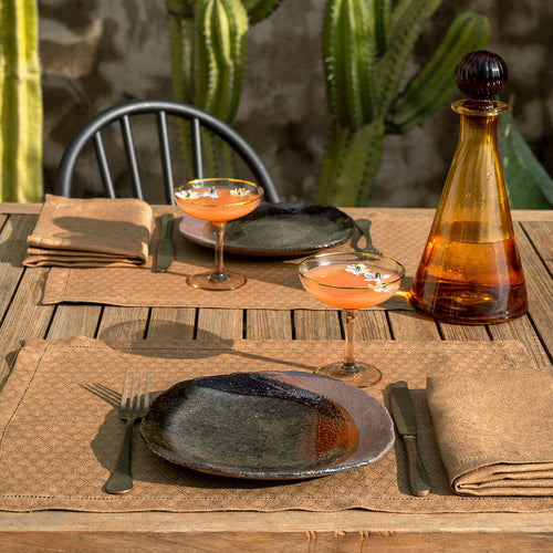 Le Jacquard Francais - Set De Table - Portofino Geo - Terra - Lin