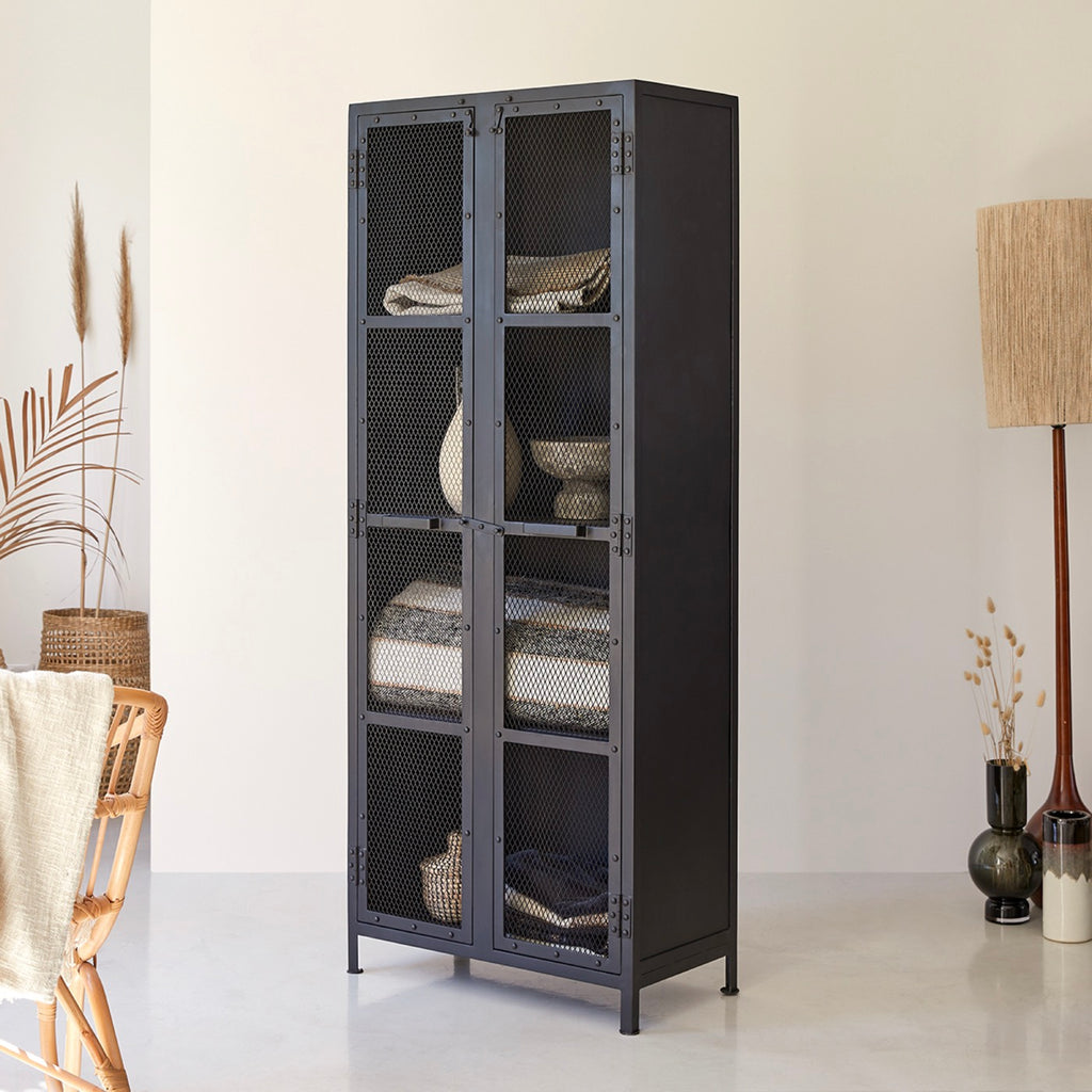 Cléo - Armoire Grillagée - Métal - Noir