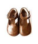 Chaussures Bottillons Salomés À Boucle Inès - Cuir Camel Irisé - Fille