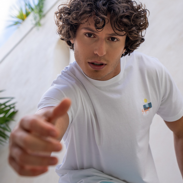 Camiseta De 100% Algodón Orgánico Vintage - Blanco
