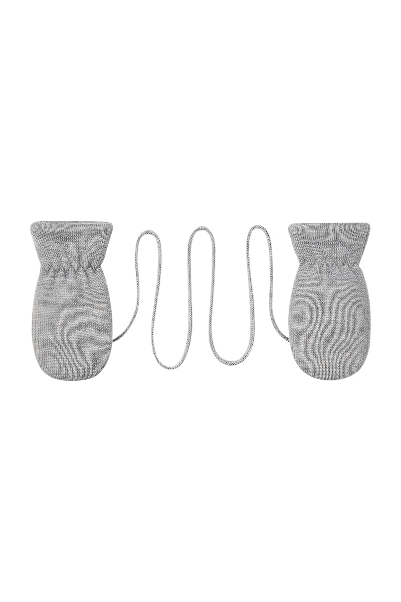 Mittens With Ties - Light Grey - Baby Boy