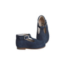 Inès Buckled Ankle Boots - Navy Leather with Iridescent Polka Dots - Girls