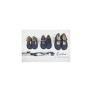 Inès Buckled Ankle Boots - Navy Leather with Iridescent Polka Dots - Girls