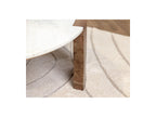 Round Coffee Table - Torvi - Marble Top and Solid Acacia Wood Legs