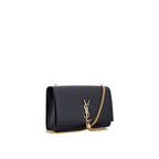 Saint Laurent - Bandolera pequeña Kate de piel granulada con borlas - Mujeres - Negro