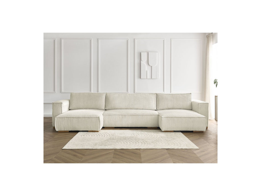 Convertible Panoramic Sofa with Storage Compartment - Chelsea - Soft Wide-Rib Corduroy