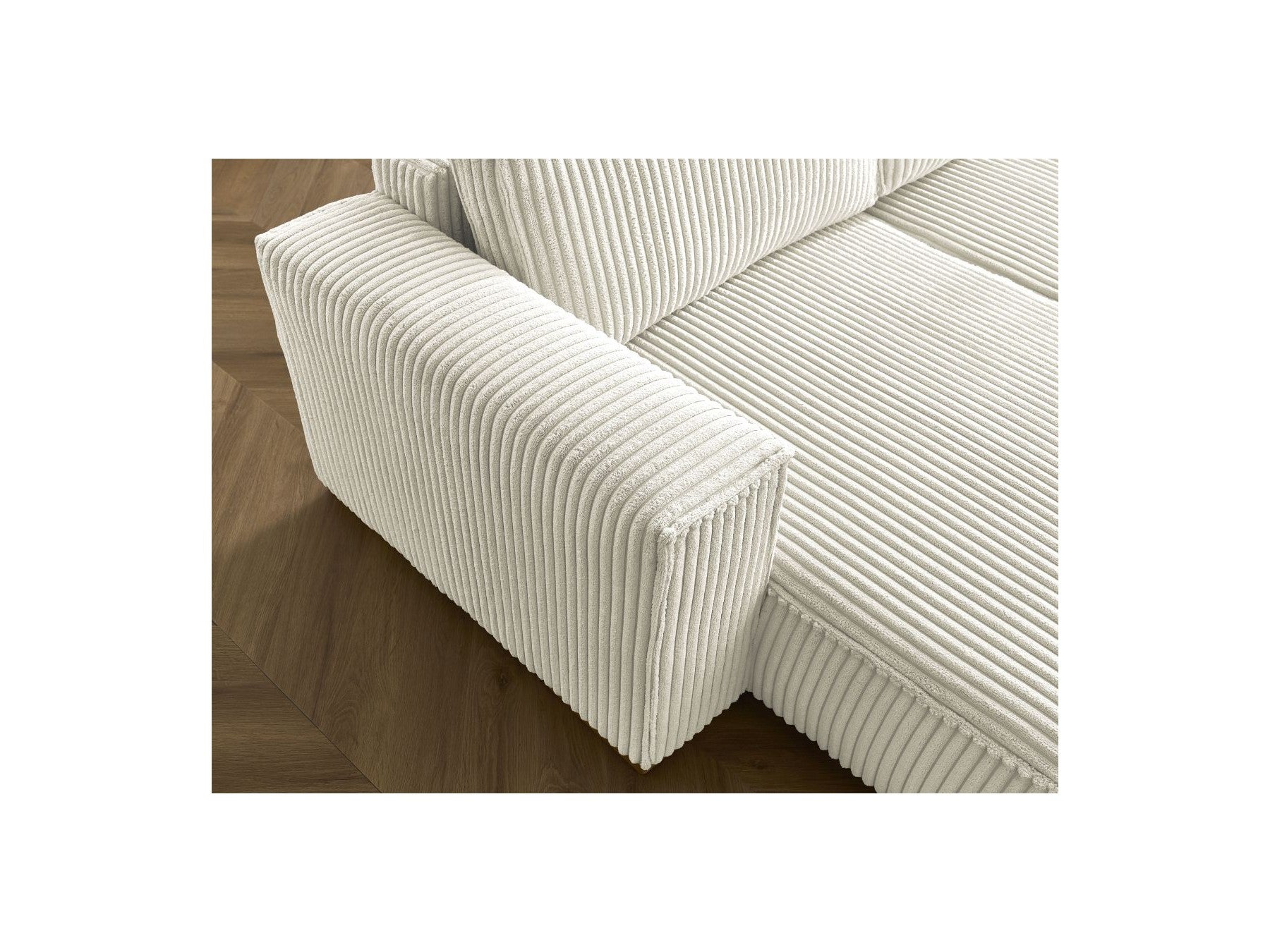 Convertible Panoramic Sofa with Storage Compartment - Chelsea - Soft Wide-Rib Corduroy
