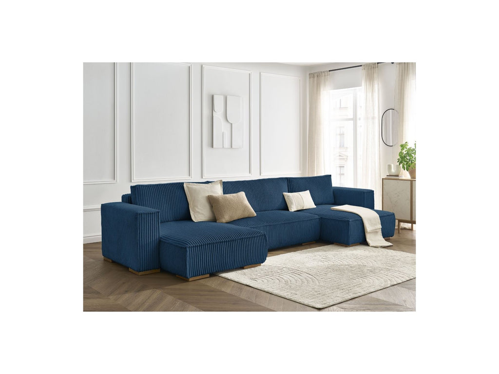 Convertible Panoramic Sofa with Storage Compartment - Chelsea - Soft Wide-Rib Corduroy