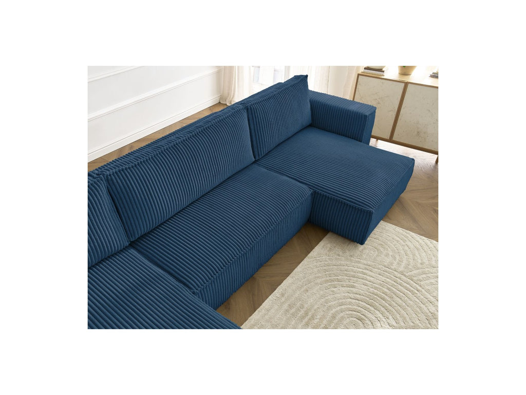 Convertible Panoramic Sofa with Storage Compartment - Chelsea - Soft Wide-Rib Corduroy