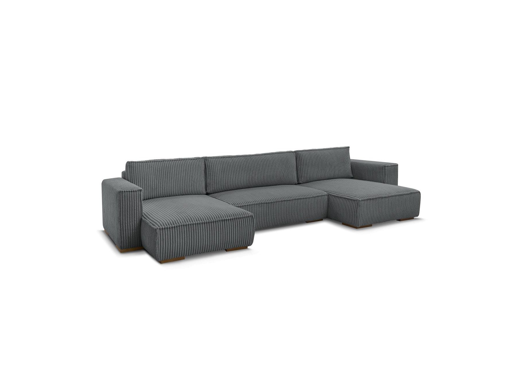 Convertible Panoramic Sofa with Storage Compartment - Chelsea - Soft Wide-Rib Corduroy