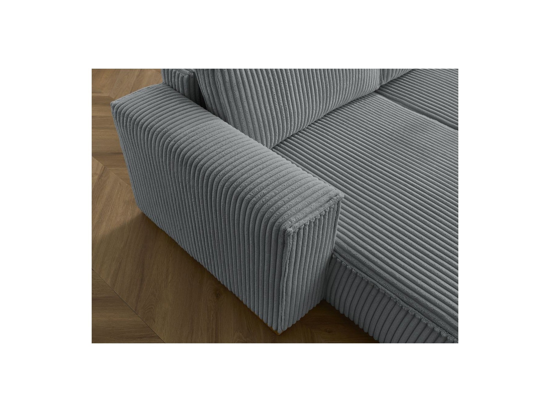 Convertible Panoramic Sofa with Storage Compartment - Chelsea - Soft Wide-Rib Corduroy