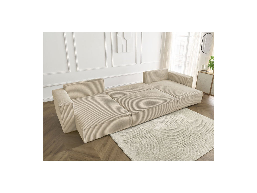 Convertible Panoramic Sofa with Storage Compartment - Chelsea - Soft Wide-Rib Corduroy