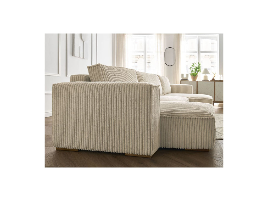 Convertible Panoramic Sofa with Storage Compartment - Chelsea - Soft Wide-Rib Corduroy