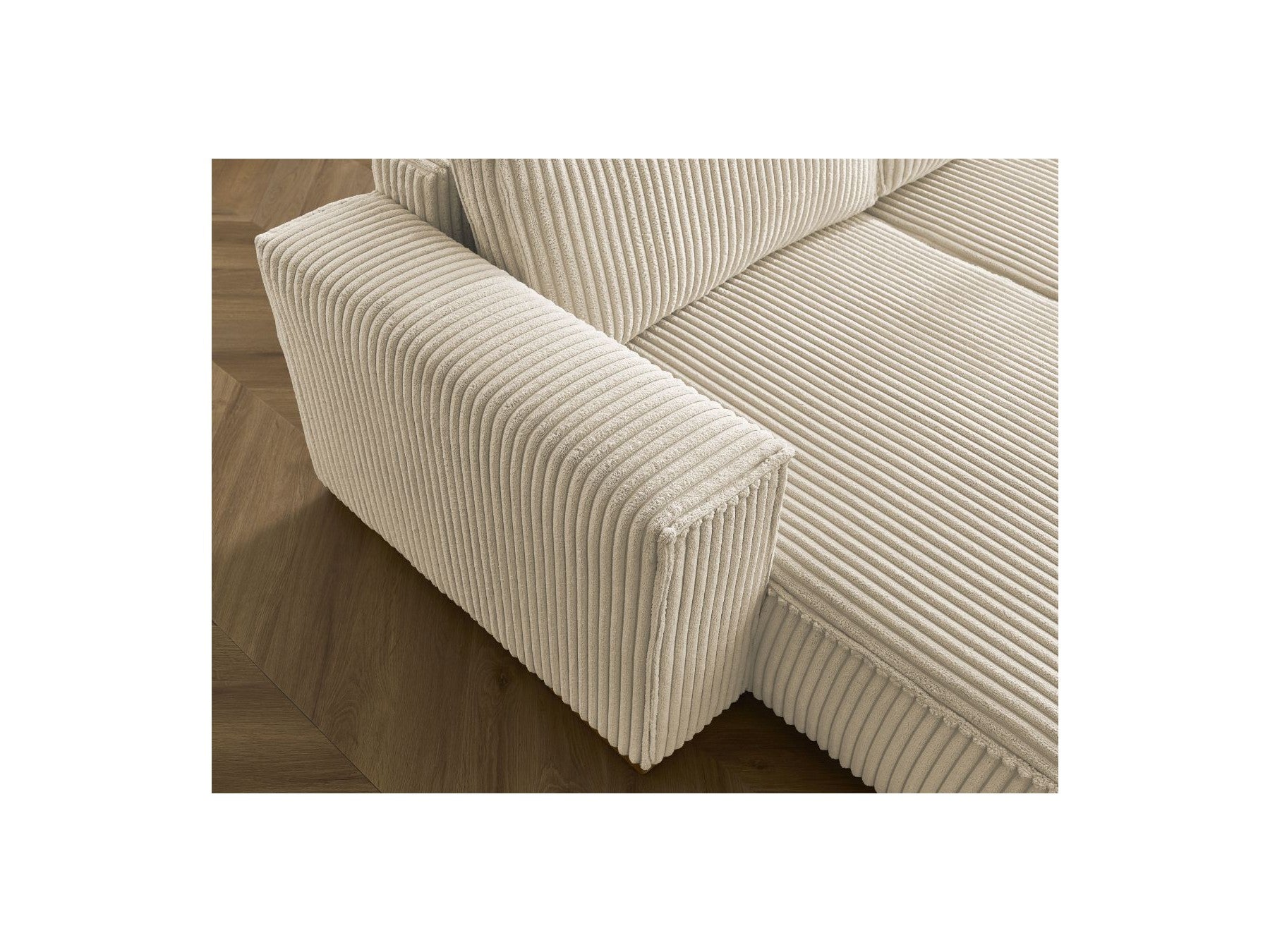Convertible Panoramic Sofa with Storage Compartment - Chelsea - Soft Wide-Rib Corduroy