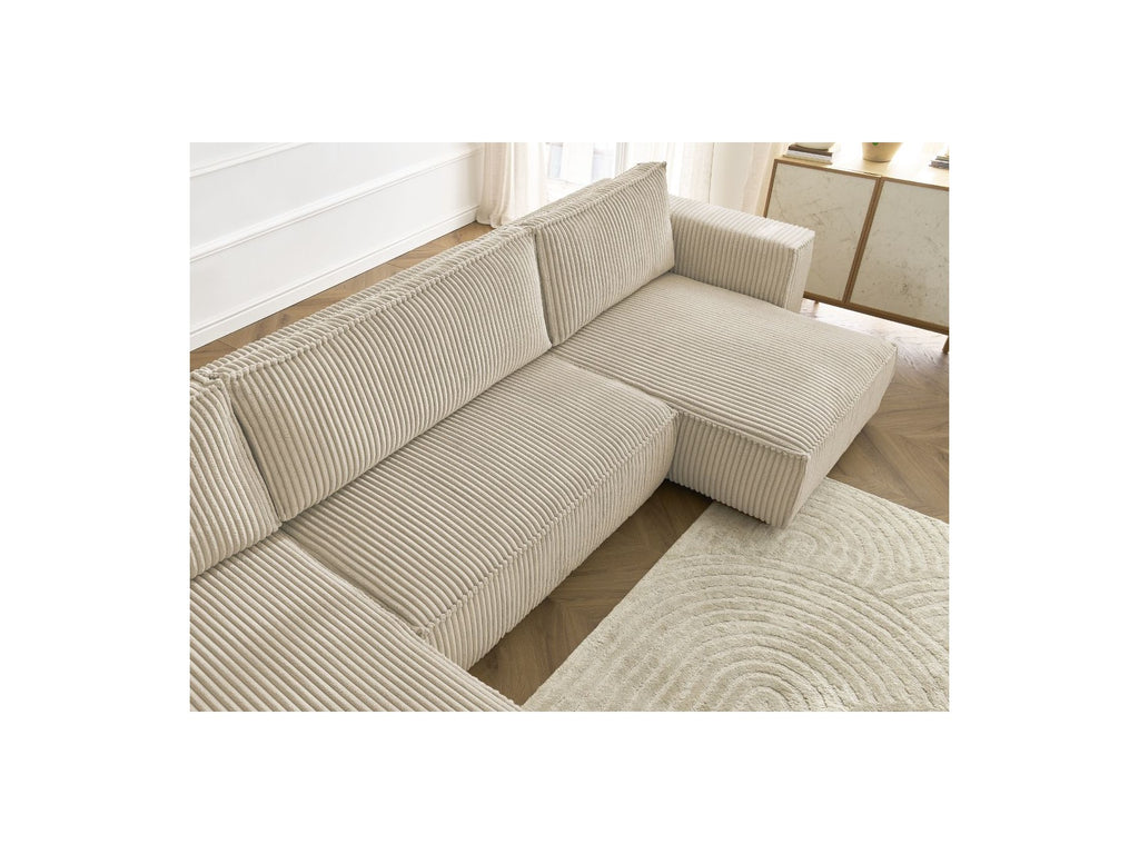 Convertible Panoramic Sofa with Storage Compartment - Chelsea - Soft Wide-Rib Corduroy