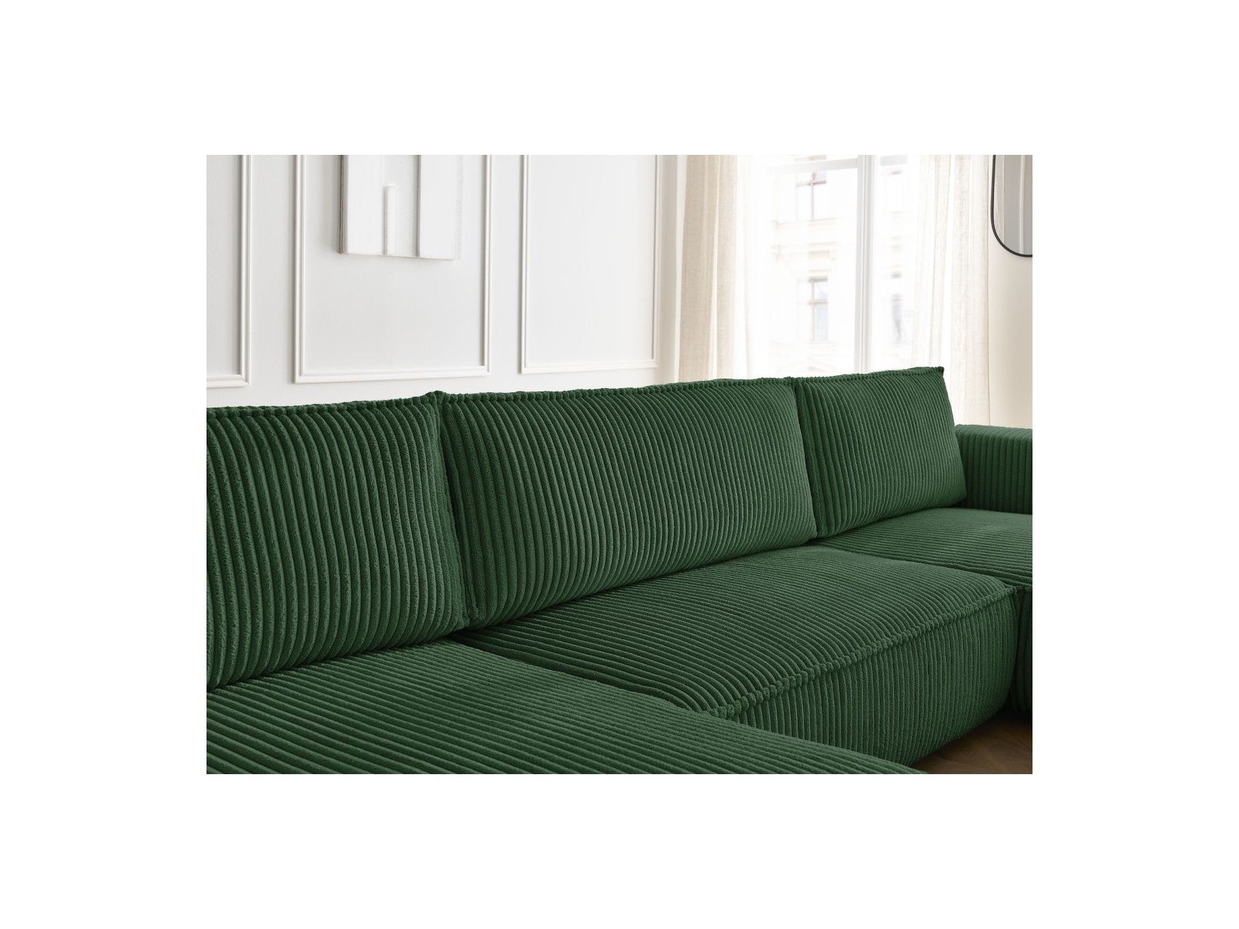 Convertible Panoramic Sofa with Storage Compartment - Chelsea - Soft Wide-Rib Corduroy