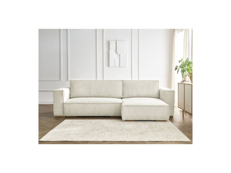 Reversible Corner Convertible Sofa with Chest - Chelsea - Gros Côtelé Doux