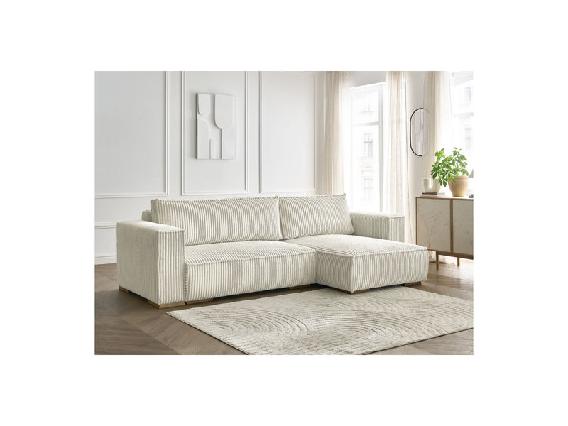 Reversible Corner Convertible Sofa with Chest - Chelsea - Gros Côtelé Doux