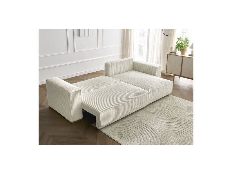 Reversible Corner Convertible Sofa with Chest - Chelsea - Gros Côtelé Doux