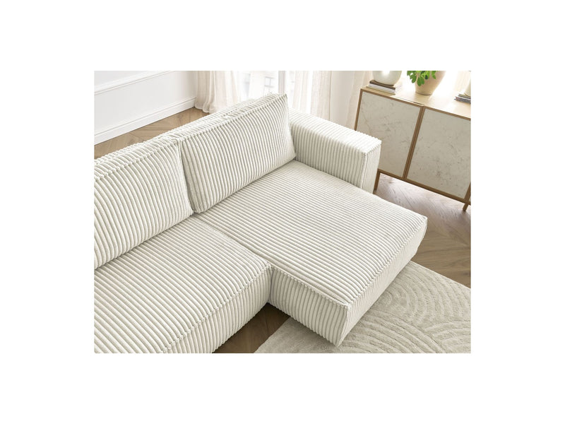 Reversible Corner Convertible Sofa with Chest - Chelsea - Gros Côtelé Doux