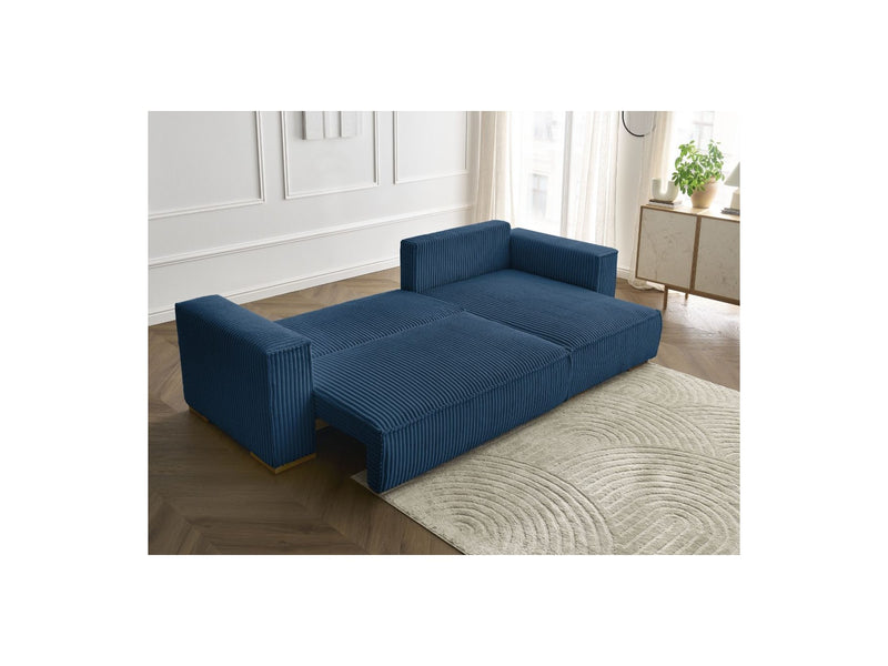 Reversible Corner Convertible Sofa with Chest - Chelsea - Gros Côtelé Doux