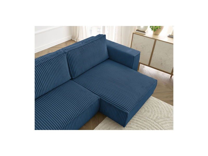 Reversible Corner Convertible Sofa with Chest - Chelsea - Gros Côtelé Doux