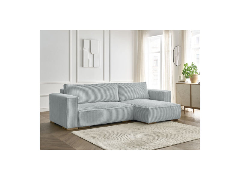 Reversible Corner Convertible Sofa with Chest - Chelsea - Gros Côtelé Doux